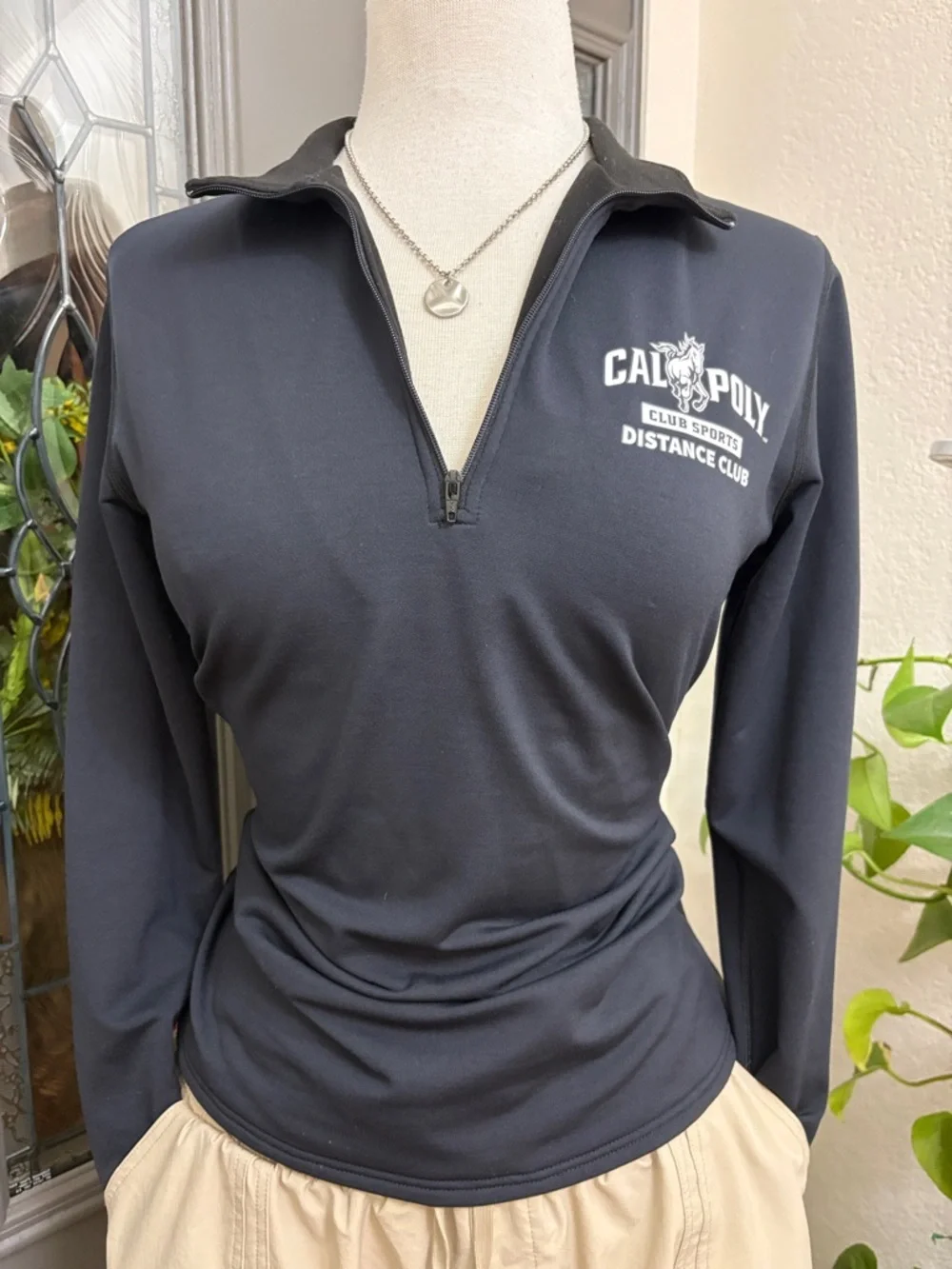 GH Sports Cal Poly Distance Club Black Quarter-Zip Performance Top